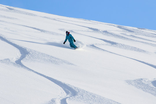 Weekend activities - snowboarding and ski! Extreme and fun! A trip to the Russian North to kite in show white tundra is a great trip adventure! Mountains hills scenery, active winter sports in powder