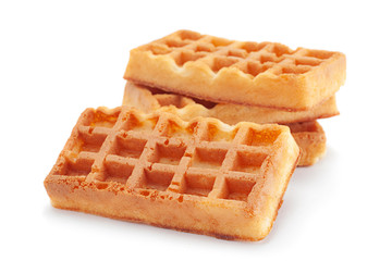Viennese waffles on white