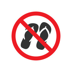 no slippers or sandals sign