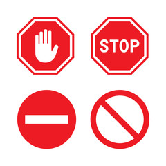 set of stop traffic signs