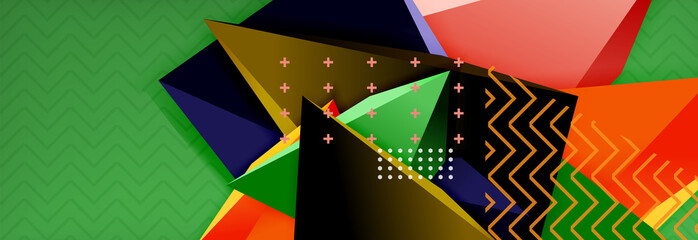 3d triangular vector minimal abstract background design