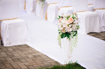 wedding ceremony decoration, beautiful wedding decor, flowers
