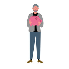  ぶた貯金箱　イラスト　貯金　お金　お小遣い　へそくり