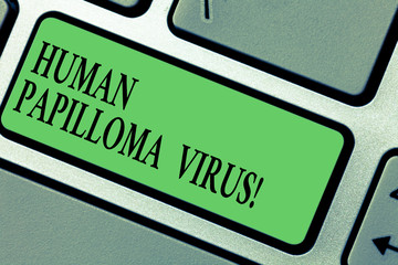 Handwriting text writing Huanalysis Papilloma Virus. Concept meaning most common sexually transmitted infection disease Keyboard key Intention to create computer message pressing keypad idea