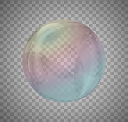 realistic rainbow color bubbles on transparent