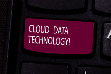 Handwriting text Cloud Data Technology. Concept meaning Save and access data and programs over the...