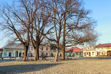 STARY SACZ, POLAND - MARCH 12, 2016: The main market square