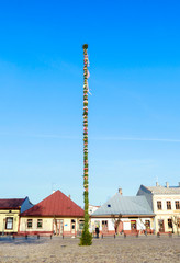 STARY SACZ, POLAND - MARCH 12, 2016: Easter palm at the main market square