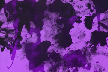 design grunge purple randomly painted canvas, fabric with color paint spots and blots texture for background use.
