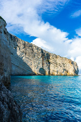Greece, Zakynthos, North cape skinari cliffs at waterside