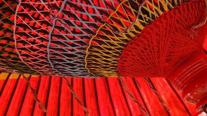 茶処の和傘　京都にて