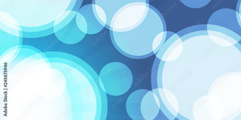 Wall mural abstract wide blue and white minimal geometric pattern background design, gradient shapes - vector i