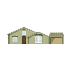 Vector illustration of building and front icon. Collection of building and roof stock symbol for web.