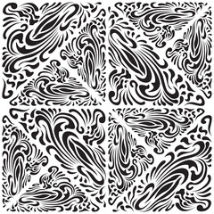 Abstract Pattern in Oriental Style Memorable pattern from flowing lines The original idea of packaging, tiles, wallpaper, textiles Handmade