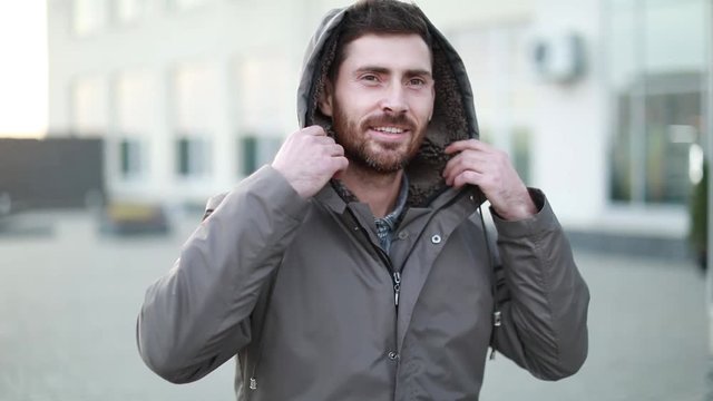 Businessman in leadership confident pose in female cloths store