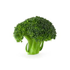 Fresh broccoli blocks for cooking isolated over white background.