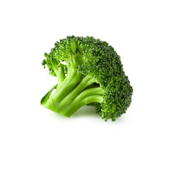 Fresh broccoli blocks for cooking isolated over white background.