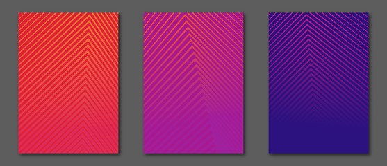 Collection A4 size minimal covers design. Cool colorful halftone gradients. Future geometric template. Eps10 vector.