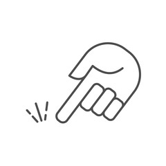 Hand pointer. Linear vector icon on white background.