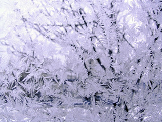 Frosty pattern on glass