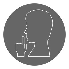 Keep quiet symbol. Quiet button. Vector icon.