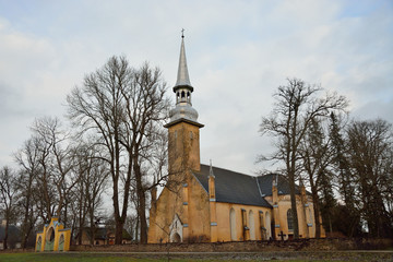 The Church in Simuna, Estonia in the late autumn