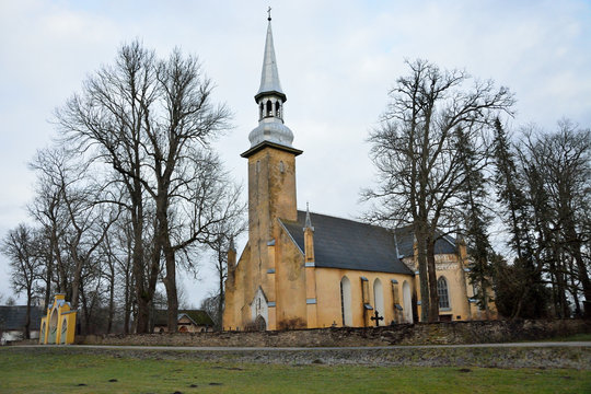 The Church in Simuna, Estonia in the late autumn
