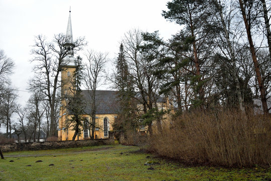 The Church in Simuna, Estonia in the late autumn