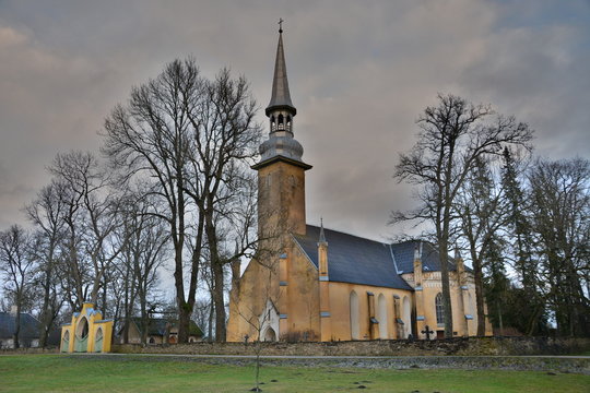 The Church in Simuna, Estonia in the late autumn