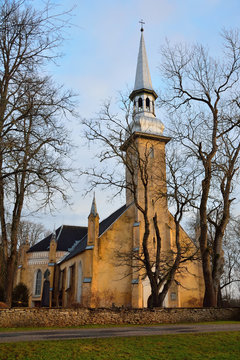 The Church in Simuna, Estonia in the late autumn