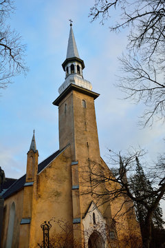 The Church in Simuna, Estonia in the late autumn