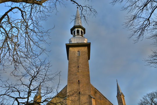 The Church in Simuna, Estonia in the late autumn