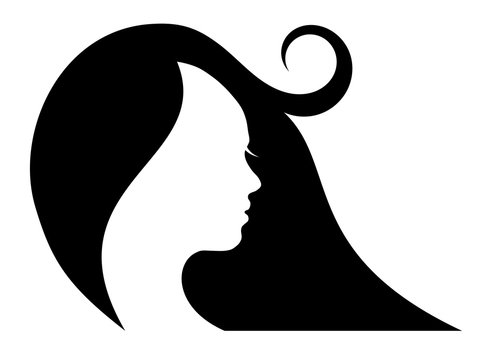Beautiful girl head silhouette