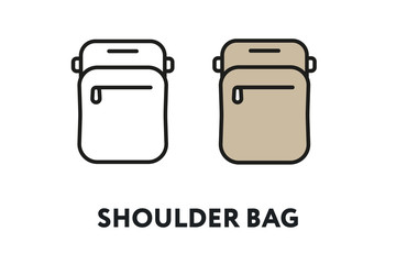 Shoulder Bag Vector Flat Line Stroke Icon