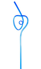 Blue cocktail tube isolated on a white background