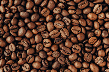 Roasted coffee beans, macro