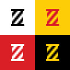 Thread sign illustration. Vector. Icons of german flag on corresponding colors as background. Illustration.