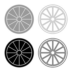 Viking shield icon set grey black color illustration outline flat style simple image