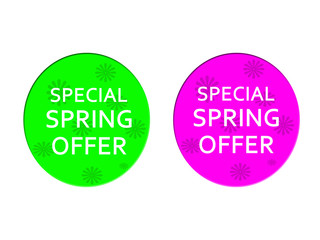 Spring offer stickers.