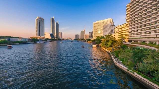 Bangkok water route at Saphan Taksin ,Thailand