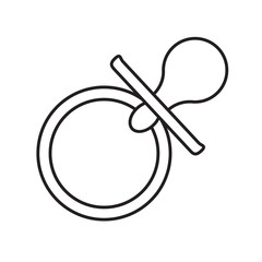 baby nipple icon. contour black and white vector illustration