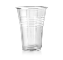 Plastic Glass isolated on white background