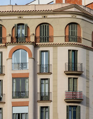 facade with balconies in Barcelona