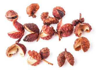 Sichuan pepper isolated on white background, closeup, macro - obrazy, fototapety, plakaty