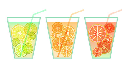 glass of orange juice isolated on white