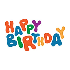 Color inscription - happy birthday.