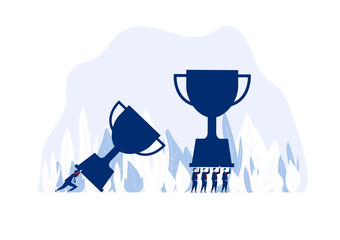 Successful team. flat 3d isometric business concept web vector illustration. Teamwork businessmen,Creative people.