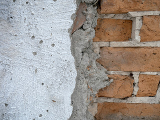 white exposed brick concrete wall.