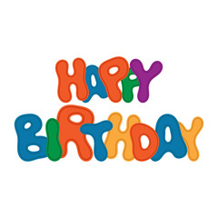 Color inscription - happy birthday.