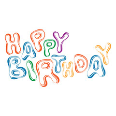 Fototapeta premium Color inscription - happy birthday.